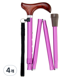마키테크코리아 접이식 컬러 스몰핸드 지팡이 FS-10MG, 보라, 4개