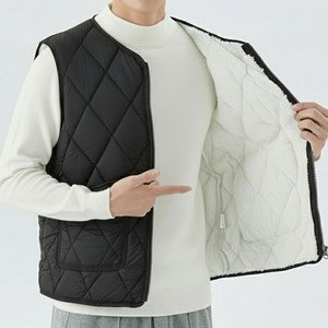 벨로고 남자 봄 경량 패딩조끼 누빔 포켓 지퍼 브이넥 베스트