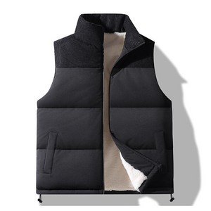 에쥬아 남성 기모 조끼 코듀로이 배색 도톰 아우터 빅사이즈 캐주얼 자켓