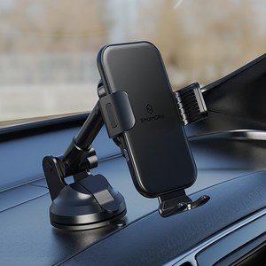 신지모루 오그랩엑스 송풍구형 + 흡착형 차랑용 15W 고속 무선충전 핸드폰 거치대, 블랙, 단일 상품