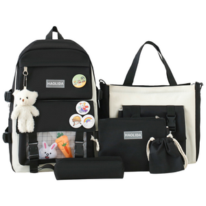 담다 새학기 가방 7종 풀세트 백팩+보조가방+파우치+미니크로스백+필통+키링인형+뱃지