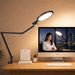 스탠드 독서등 시력보호기능 광폭헤드조명 클램프 공부등 무드등 리와트 LC-99, 블랙