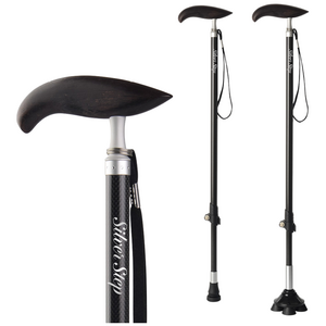실버스텝 카본 지팡이 워킹스틱 CB101 1발+4발 할아버지 할머니 노인 어르신용