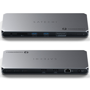 사테치 썬더볼트4 11in1 디스플레이 링크 도킹 스테이션 4K 디스플레이 허브 확장, 스페이스 그레이, 1개