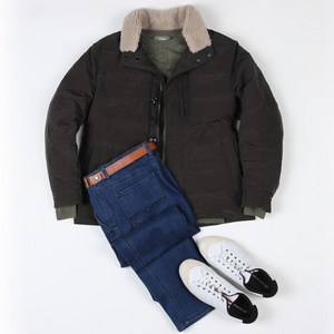 신상) 런던포그 퀠팅 구스다운 다크카키 점퍼 LPWBA351 42