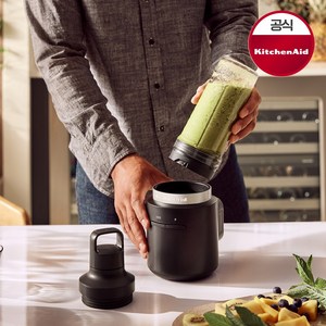 키친에이드 GO 코드리스 무선 퍼스널 블렌더 믹서기 + 배터리증정 (5KSBR200ABM) [온라인공식판매점 1년 무상 A/S], 퍼스널 블렌더 본품 + 배터리