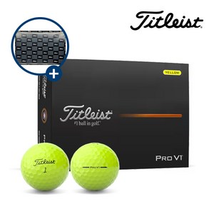 타이틀리스트 선물포장 쇼핑백 2025 NEW PRO V1 3피스 골프공 프로브이원, 1개, 옐로우, 12개입