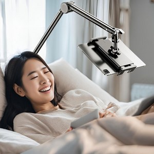 침대휴대폰거치대 누워서핸드폰 탁상용 태블릿 스마트폰 거치대, 블랙, 1개