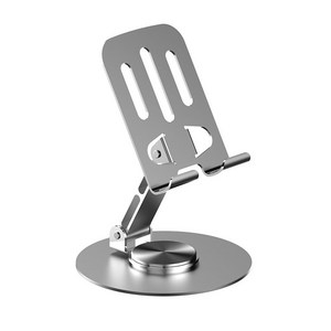 360도 회전 접이식 각도조절 태블릿 핸드폰 거치대, 은색, 1개