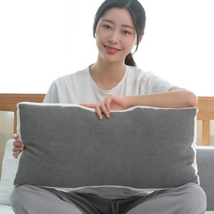 (피그먼트 순면 겉커버 포함) 바디로직 높이조절베개 경추베개 특허받은 맞춤형 기능성 베개 높이조절패드, 조율베개 플러스, 진회색, 1개