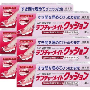 덴쳐메이트 일본 틀니 의치 부착제 쿠션 접착제 36g, 36ml, 6개
