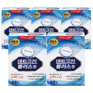 틀니세정제 덴트크린 플러스 48정x5박스 240정 틀니 세정 세척, 240개