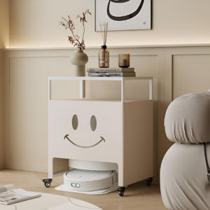 체리닷컴 공간활용 바퀴형 세라믹 로봇청소기장 겸협탁 수납장, B형 50*40*75