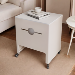 체리닷컴 공간활용 바퀴형 세라믹 로봇청소기장 겸협탁 수납장, A형 60*40*60