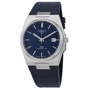Tissot 티쏘 PRX 파워매틱 80 오토매틱 블루 다이얼 남성용 시계 T1374071604100