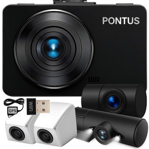 전극무료출장장착+3년 무상AS 폰터스 4채널 고화질 FULL HD 녹화 블랙박스 64G 좌우 방수카메라 외부장착 + 와이파이 + 외장 GPS (ADAS 지원), 4채널 좌우외장형+페달카메라+와이파이+GPS+무료장착, 128GB