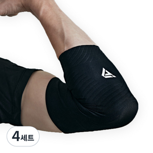 테이핑테크 ST 팔꿈치보호대 2P 테이핑 골프엘보 테니스엘보 얇은아대 국내생산, 4세트, 블랙