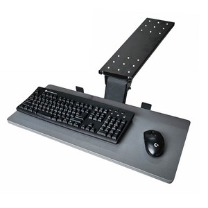 키보드 거치대 슬라이딩 트레이 키보드 받침대 높이조절 사각형, 메탈, 1개