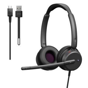 EPOS 화상회의를 위한 USB 유선 헤드셋 Impact 460T 양귀형, 단일색상, 단일상품