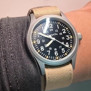 밀리타도 ML05 시계 Militado 쿼츠 38mm, B. 시계가 없고 가죽 고리가 두 개 있는 0mm 시계, 1개