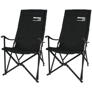 원스위크라이프 캠핑 프레임 릴렉스 체어 특대, 블랙, 2개