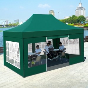 쉘트론 고강도 야외 방풍 텐트 방수 그늘막 천막 대기 현장 부스, 그린