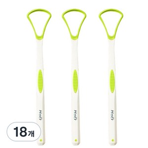 비즈온 생활필수품 혀 백태 설태 제거기 크리너 그린, 10g, 18개