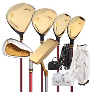 히토미 혼마 NEW 3스타 골드헤드 일본산 여성용 풀세트(12PCS)+바퀴달린캐디백세트, 화이트