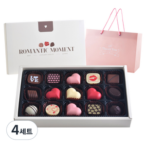 상상앤드 로맨틱러브 15구 수제초콜릿 선물세트 랜덤 발송, 초콜릿 15종 + 포장상자 + 쇼핑백, 4세트