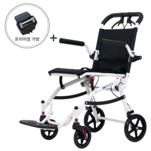 2H메디컬 핸디휠체어 - 7.3kg 초경량 알루미늄 수동 접이식 여행용 (LPG 차량 적재 가능), 1세트, 핸디휠체어일반형+ 프리미엄 여행용 가방