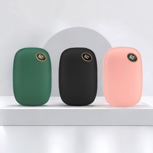 마농 스톤 LED 휴대용 충전식 전기 손난로 보조배터리 충전식 10000mAh 양면발열, HW-100, [1+1블랙+핑크