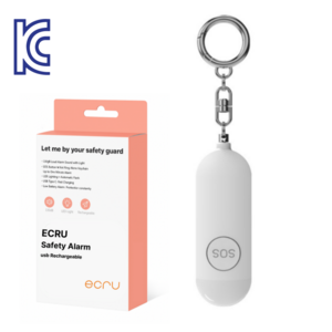 에크루 호신용 경보기 KC인증 획득, C타입 충전, 강력한 130데시벨., 1개, 화이트 130데시벨