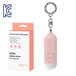 에크루 호신용 경보기 KC인증 획득, C타입 충전, 강력한 130데시벨., 1개, 핑크 130데시벨