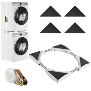 DEWEL 세탁기 건조기 직렬설치 스태킹 키트 무타공 선반 받침대 공간활용 거치대, 1개, J030-JS-XHJ-WH