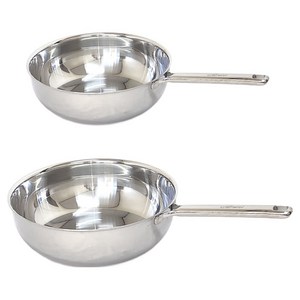 쉐프웨이 인덕션 무연마제 통5중 스테인레스 팬 세트 2개, 단일색상, 1세트, 궁중팬 24cm + 궁중팬 30cm