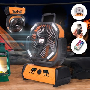 루트나인 고출력 BLDC 캠핑 탁상용 무선 선풍기, 오렌지, RN-X30 (고급형)