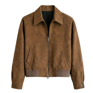 고르보 남자 봄 스웨이드 오버핏 아우터 카라넥 트러커 자켓