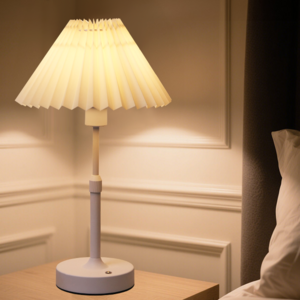 Jeernare 높이 조절 무드등 갓스탠드 LED 무선 침실 무드등 충전식 수유등 인테리어 조명 수면등 원버튼 밝기 조절, 화이트