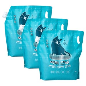 포우장 악취안녕 벤토나이트 고양이 모래, 6kg, 3개, 벤토나이트