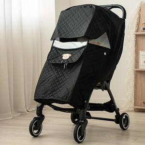 마롤로뜨 빌리지 유모차 방한커버 방풍커버 방수커버 범용 부가부 줄즈 트라이크 디럭스 절충형, 1개, 방한(패딩)커버_마뭉이(블랙)