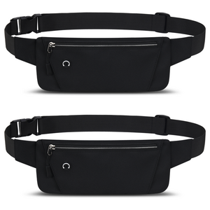SERENDI 초경량 방수 러닝벨트 1+1 힙색 웨이스트백 스마트폰 수납 운동용 등산용, 블랙+블랙, 1개