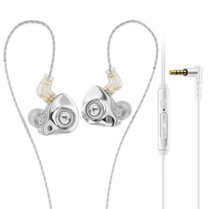 Essager 게이밍 커널형 이어폰 인이어 DD 이어폰, 흰색, 3.5MM