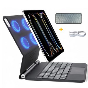 아이시(isee) 2025 아이패드 호환 매직 키보드 iPad 10~11세대/Air 11 4~7세대/Pro (11 1~4세대/12.9 3~6세대/13 7세대)/키스킨+케이블 포함