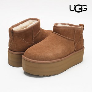 어그 부츠 클래식 울트라 미니 플랫폼 겨울 양털 여성 체스트넛 1135092-CHE