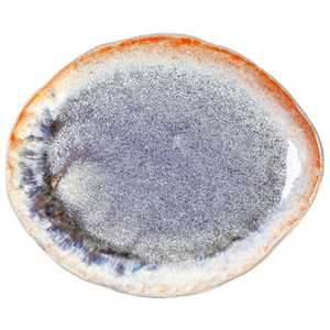 수라도자기 핸드메이드 핀칭 타원 평접시 플레이팅 도자기 그릇, 1개, 수라도자기_Fiore