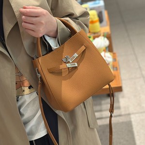 제르논 여성 고급 소가죽 크로스 사각 토트백 스퀘어