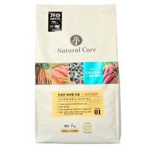 네츄럴코어 강아지사료 치킨&연어 7kg 개별포장, 7kg, 닭+연어, 1개