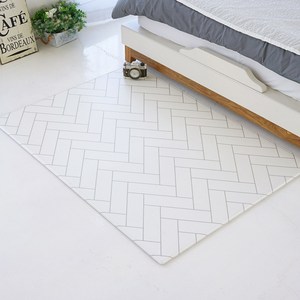 제로벨 PVC 양면 놀이방매트 특대형 140x240cm 12T 유아 어린이 층간소음 매트, 양면 화이트헤링본