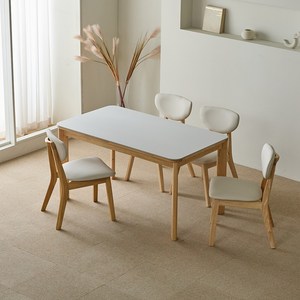 리샘 벨라 세라믹 원목식탁 + 벨체어 C의자 세트 4인용 방문설치, 내추럴, 일반의자 4
