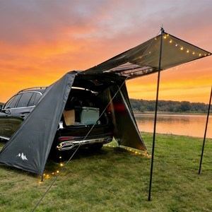 엠티링크 차박텐트 도킹쉘터 대형 캠핑 방수 꼬리텐트 그늘막 타프 대형 차량용 텐트, 3-4인용, 세트B 블랙